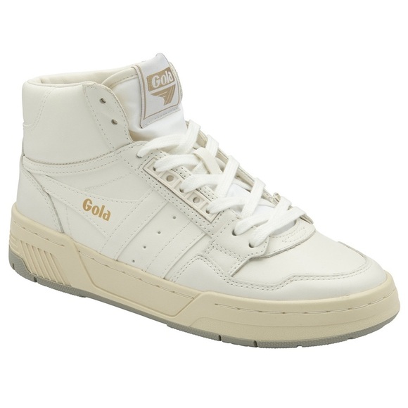 NIB Gola Challenge High Sneakers White Leather Hi Top  Retro 80s Style Sz 6.5 - Picture 1 of 16